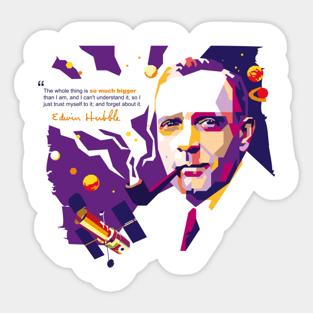 Edwin Hubble Sticker by difrats